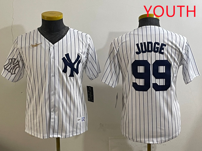Youth New York Yankees #99 Judge White 2025 Nike MLB jersey style 3->women mlb jersey->Women Jersey